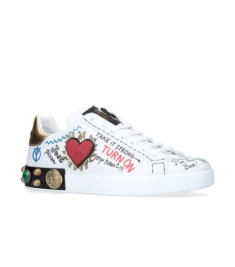 dolce gabbana white sneakers men|dolce and gabbana embellished sneakers.